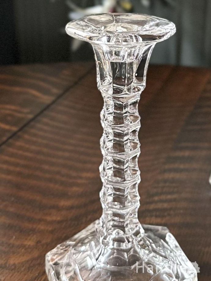 アンティークガラスのキャンドルスタンド
