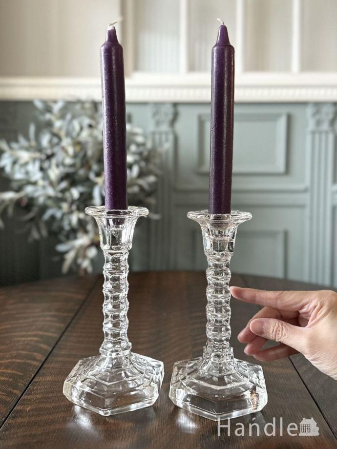 プレスドグラスのキャンドルスタンド