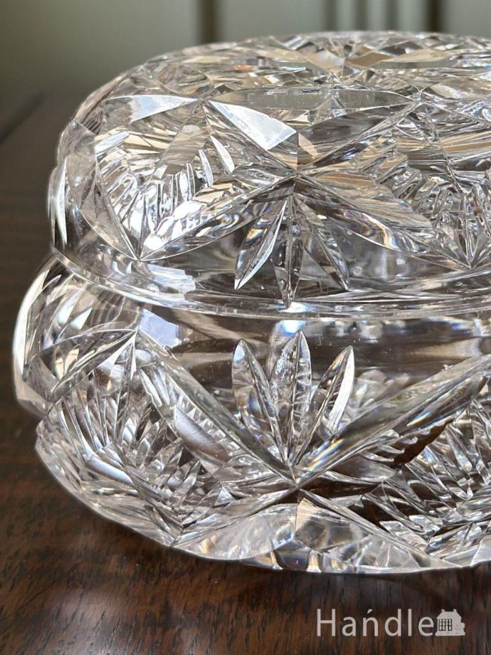 アンティークガラスのフタ付きケース