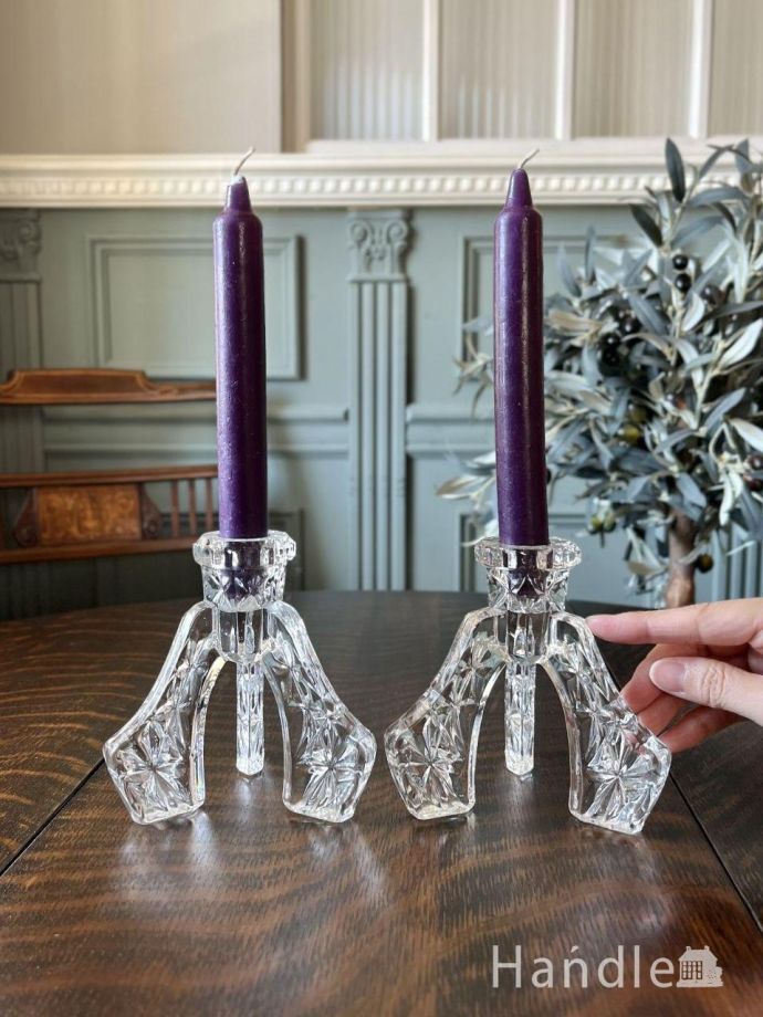 プレスドグラスのキャンドルスタンド