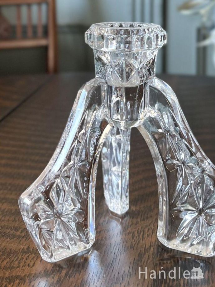 アンティークガラスのキャンドルスタンド