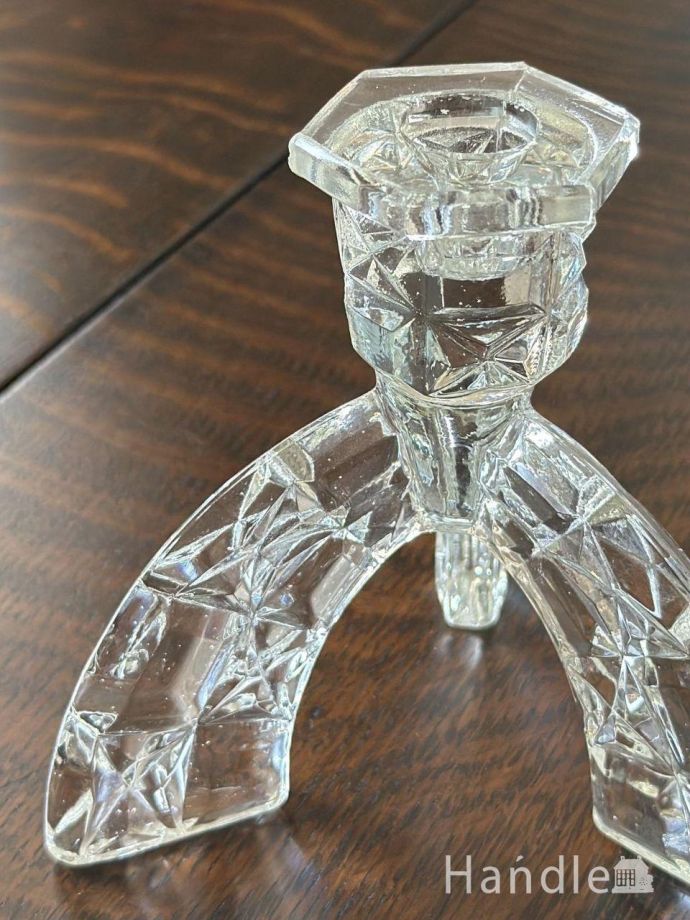 アンティークガラスのキャンドルスタンド