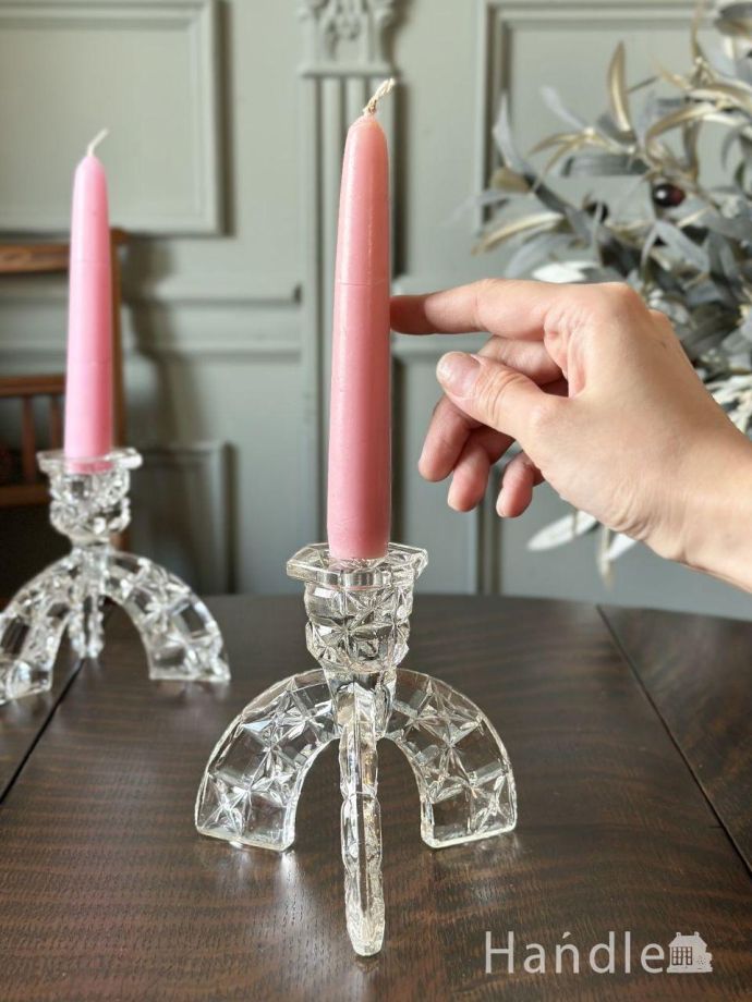 プレスドグラスのキャンドルスタンド