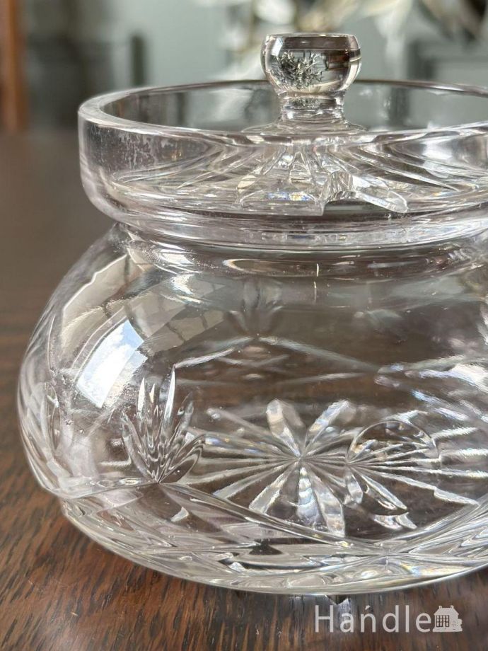 アンティークガラスの食器、シュガーポット