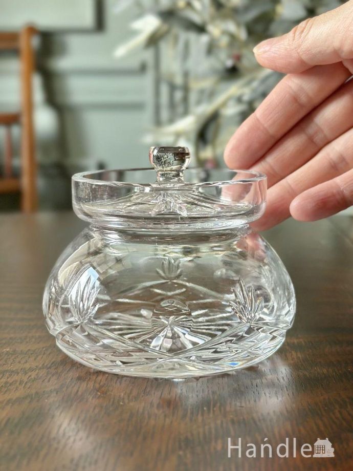 アンティークガラスのシュガーポット