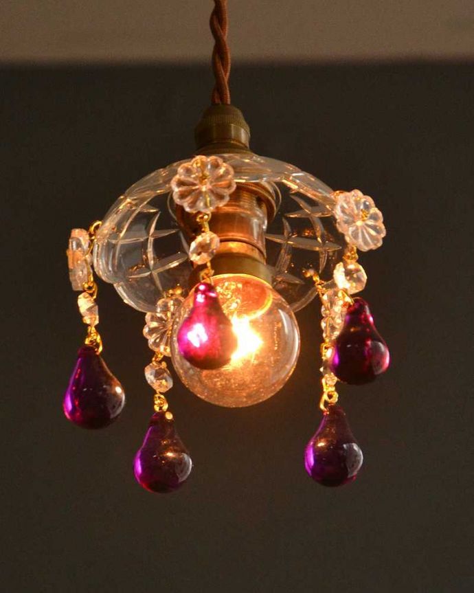 Handleオリジナル 照明・ライティング Handleオリジナル プチ シャンデリア C(コード・丸球付き・ギャラリーなし)。新しいコードをお付けますコードは日本仕様の新しいものです。(pl-092-o)