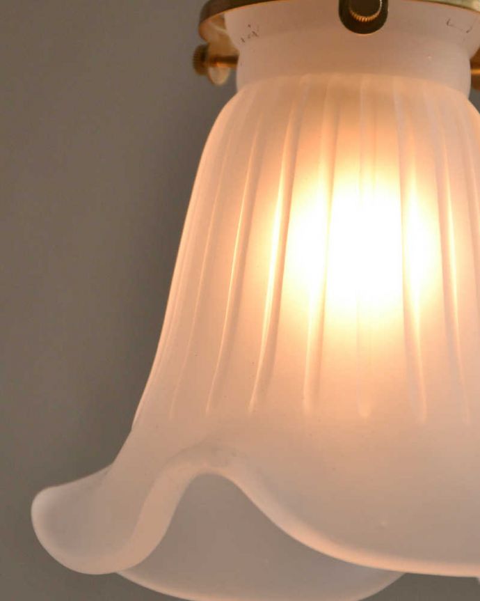 点灯後のペンダントライトの灯り