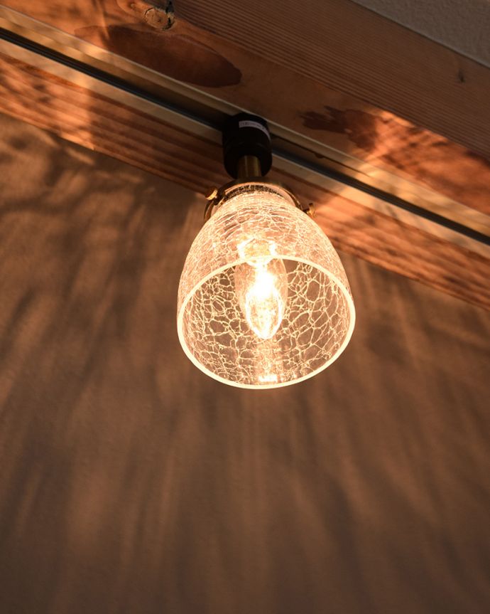 スポットライト　照明・ライティング　クラック入りガラスシェード（ダクトレール専用スポットライト）（電球なし）。。(pl-195)