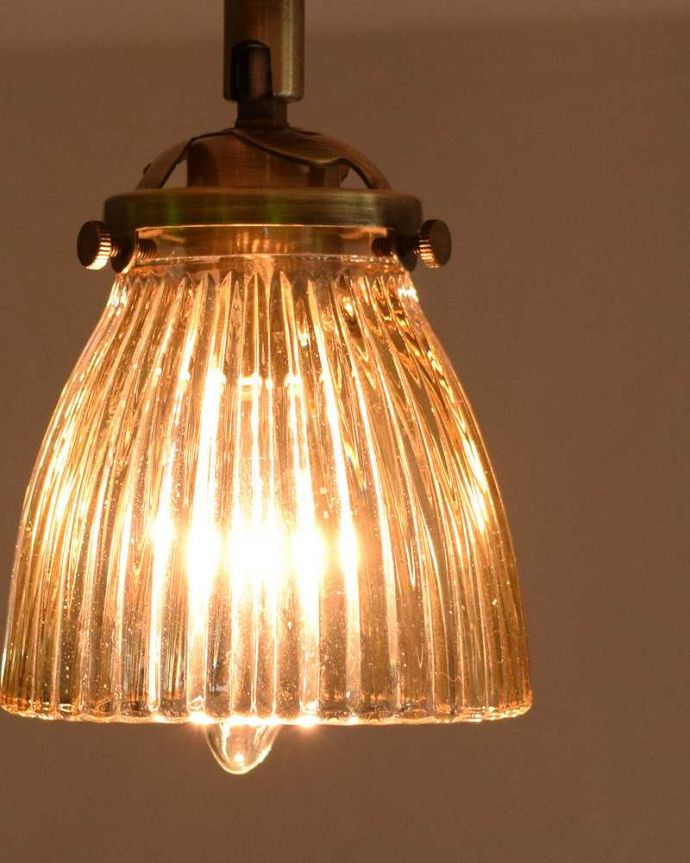 スポットライト　照明・ライティング　アンバーカラー×ストライプガラス（ダクトレール専用スポットライト）（電球なし）。。(pl-196)