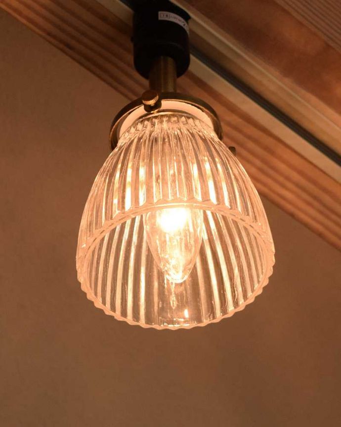 スポットライト　照明・ライティング　ストライプガラスのスポットライト（ダクトレール専用）（電球なし）。。(pl-197)