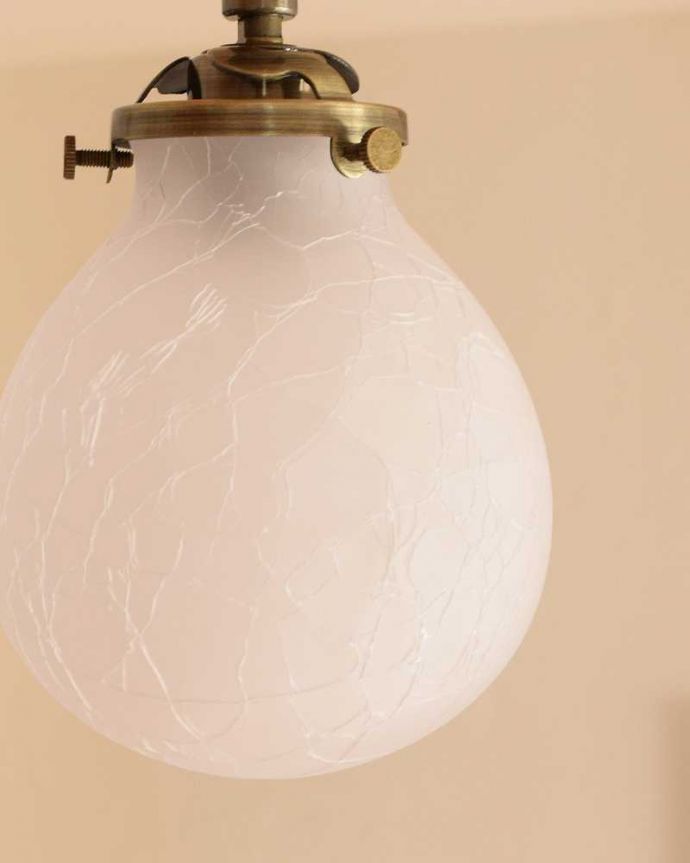 スポットライト　照明・ライティング　フロスト×クラック入りのガラスボール（ダクトレール専用スポットライト）（電球なし）。。(pl-198)