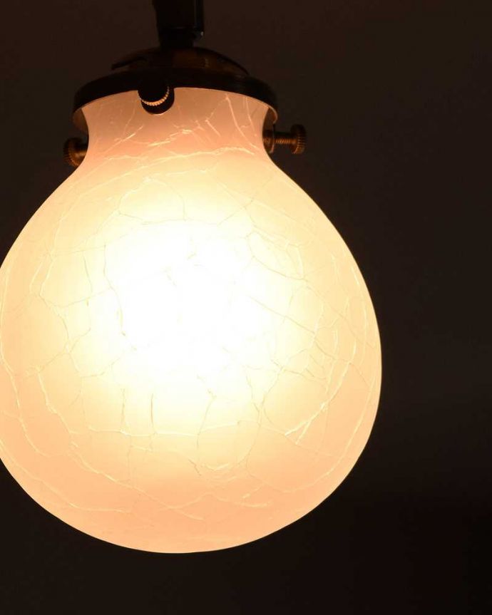スポットライト　照明・ライティング　フロスト×クラック入りのガラスボール（ダクトレール専用スポットライト）（電球なし）。。(pl-198)