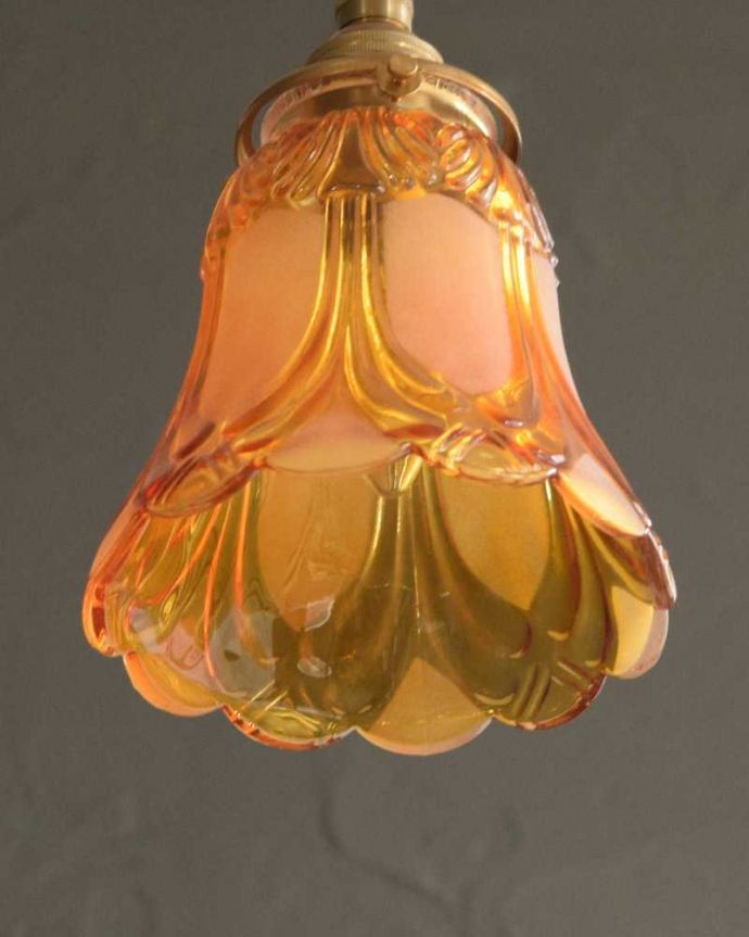 ペンダントライト　照明・ライティング　フロストガラスの美しい模様のペンダントライト(コード・シャンデリア電球・ギャラリーA。。(pl-227)