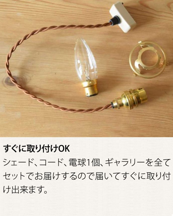 ペンダントライト　照明・ライティング　フロストガラスの美しい模様のペンダントライト(コード・シャンデリア電球・ギャラリーA。すぐに取り付けOKシェード、コード、電球1個、ギャラリーを全てセットでお届けするので届いてすぐに取り付け出来ます。(pl-227)