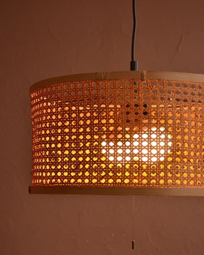 ペンダントライト　照明・ライティング　ラタンのペンダントライト（E26型　60W相当ボール球LED電球(電球色)×2個・ナツメ球×1個付き）。。(pl-288)