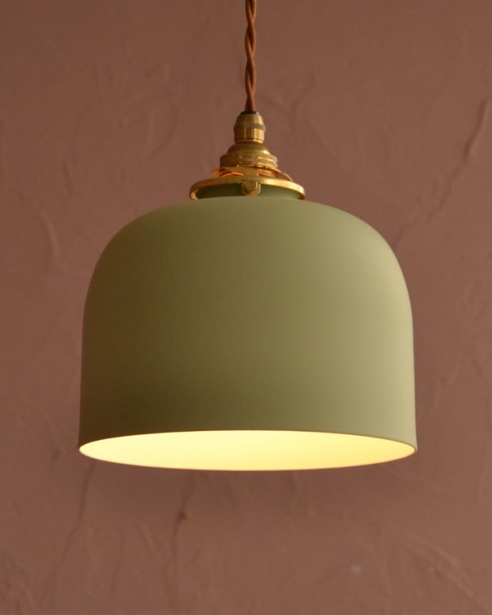 照明・ライティング　アイアンシェード・フェズ・モスグリーン　ほっこりとした灯りのペンダントライト照明器具の中で気軽に使いやすいペンダントライト。(pl-301)