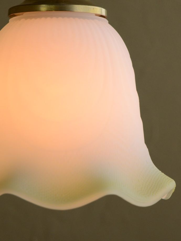 点灯後のペンダントライトの灯り