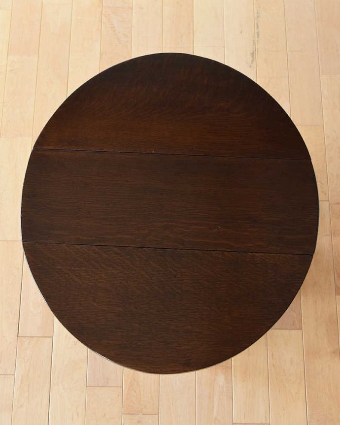 アンティークのテーブル　アンティーク家具　英国から届いたのアンティーク家具、伸張式のサイドテーブル（ゲートレッグテーブル）。天板の修復には自信があります。(q-1325-f)