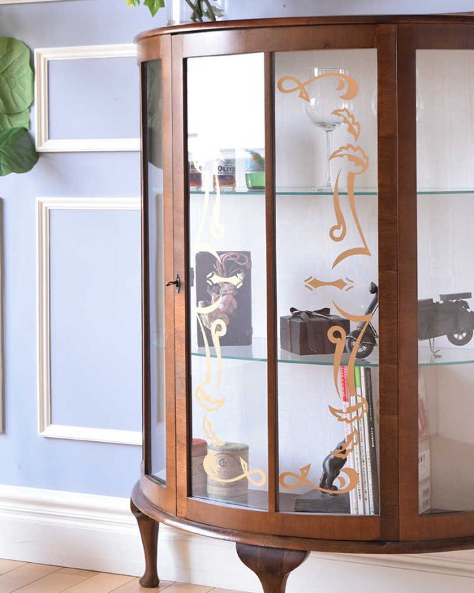 アンティークガラスの扉