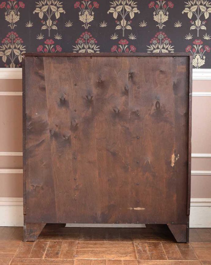 ビューロー　アンティーク家具　イギリスの便利なアンティーク家具、本棚とデスクが一つになったサイドバイサイド。もちろん、後ろ姿もキレイです。(q-1446-f)