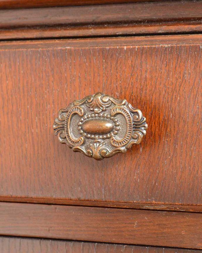 ビューロー　アンティーク家具　アンティークの英国輸入家具、本棚とビューローが付いた多機能なサイドバイサイド。開けるたびに、ワクワク･･･ 引き出しの取っ手を持って開ける度にまるで宝箱を開ける気分です。(q-1448-f)