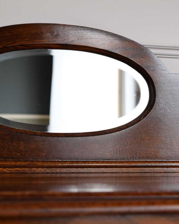 アンティークのチェスト　アンティーク家具　英国アンティーク家具、ミラーバックサイドボード（ミラー付きチェスト） 。新しいミラーでお届けしますこちらは新しいミラーに交換しました。(q-1723-f)