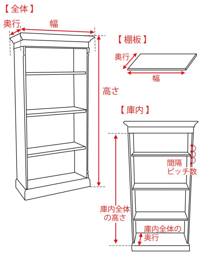 アンティークのキャビネット　アンティーク家具　英国輸入のアンティーク家具、重厚なオープン棚のブックシェルフ（本棚） 。。(q-1839-f)