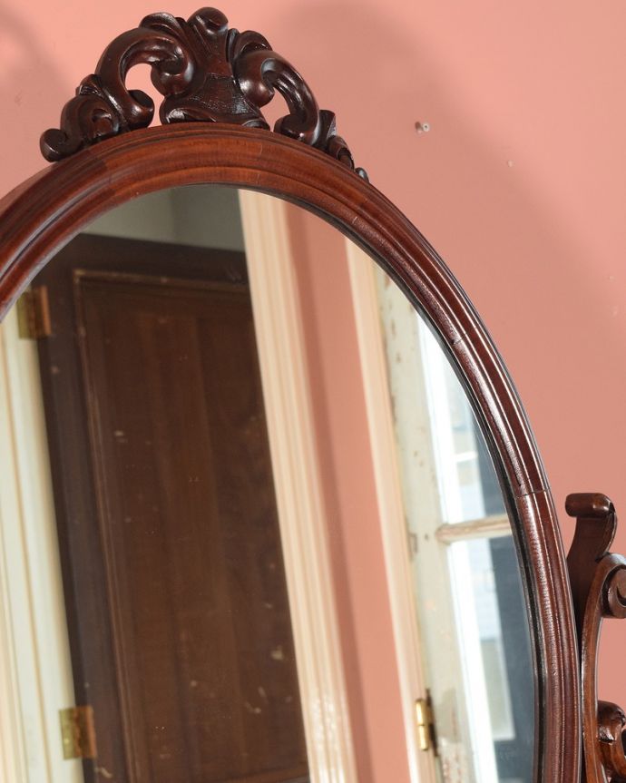 アンティークのドレッサー　アンティーク家具　1890年代のアンティークドレッシングテーブル、高級感溢れる英国の家具。新しいミラーでお届けしますこちらは新しいミラーに交換しました。(q-1868-f)