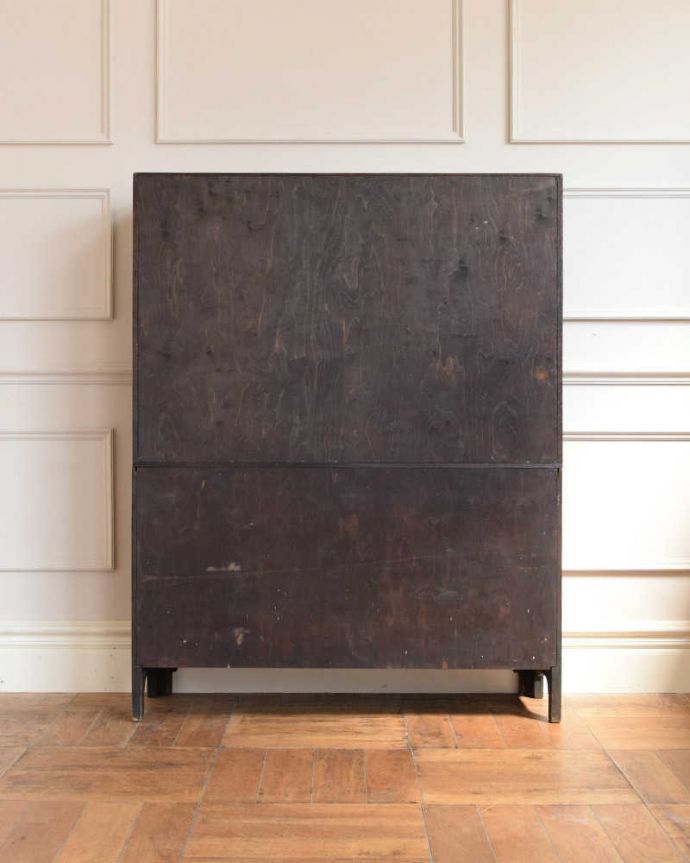 アンティークのキャビネット　アンティーク家具　重ねて積み上げるスタッキングブックケース、英国輸入のアンティークキャビネット 。後ろ姿もキレイです。(q-1930-f)