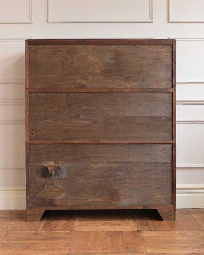 アンティークのキャビネット　アンティーク家具　重ねて積み上げるスタッキングブックケース、英国輸入のアンティークキャビネット 。後ろ姿もキレイです。(q-1988-f)