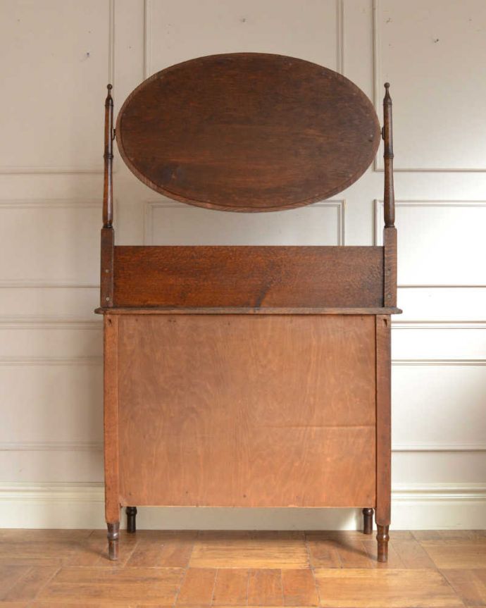 アンティークのドレッサー　アンティーク家具　英国アンティーク家具、落ち着いた大人のドレッシングチェスト。もちろん後ろ姿もキレイです。(q-2031-f)