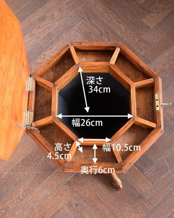 アンティークのテーブル　アンティーク家具　贅沢なアンティークの家具、ビクトリア時代を代表する象嵌が美しいソーイングテーブル。天板を開くと収納ボックスになっていますもちろん職人がしっかり修復しました。(q-2038-f)