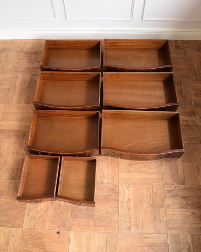 アンティークのチェスト　アンティーク家具　英国のアンティークチェスト、マホガニー材のチェスト・オン・チェスト。もちろん、キレイに修復しました。(q-2129-f)