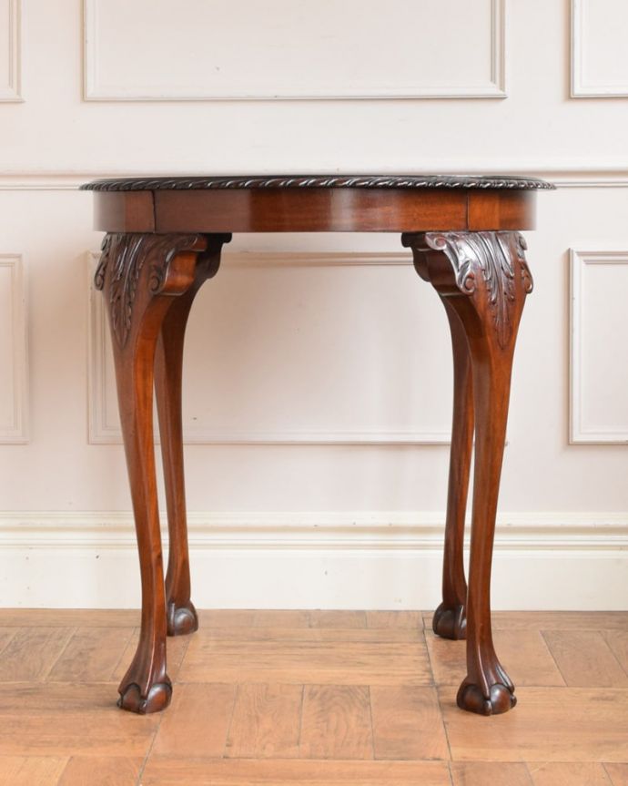 アンティークのテーブル アンティーク家具 ティーテーブル。クルッと回転。(q-2146-f)