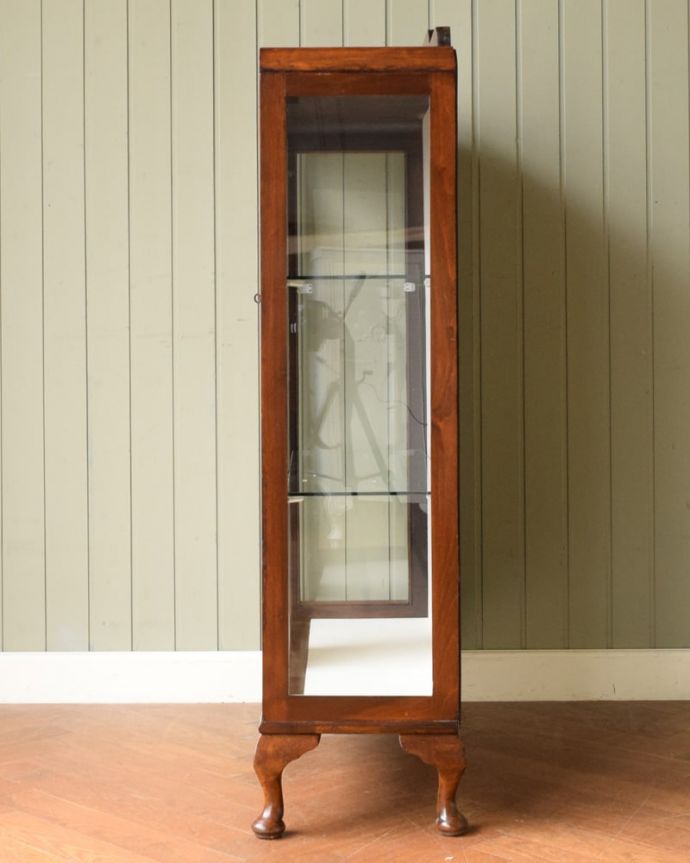 アンティークのキャビネット アンティーク家具 キャビネット 横から見てもステキ横から見るとこんな感じ。(q-2167-f)