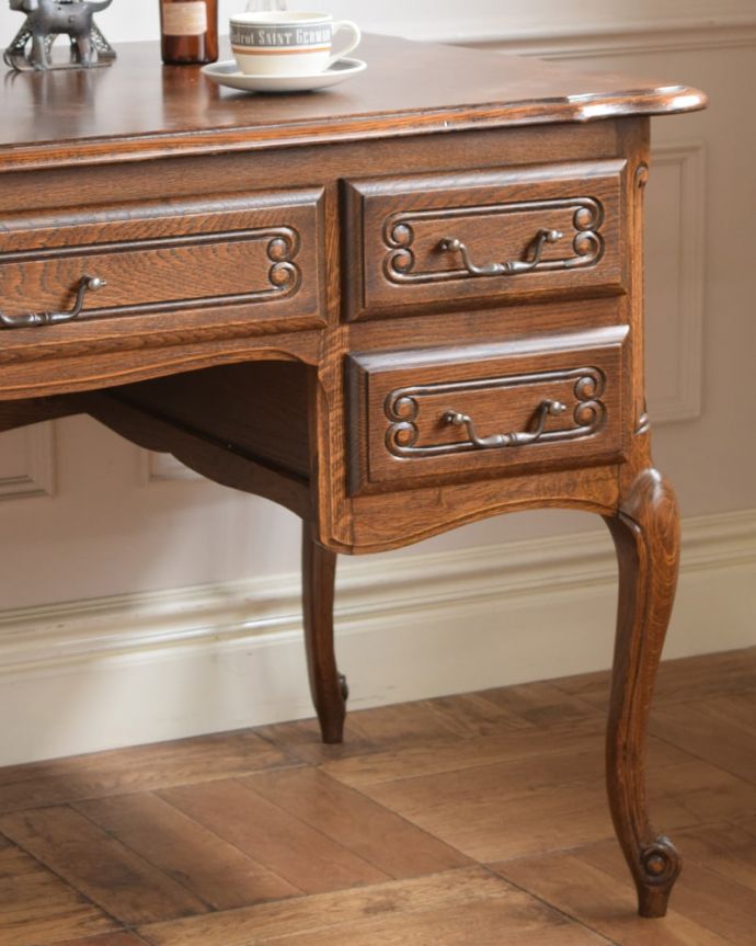 アンティークのデスク、フランスから届いた美しい書斎机(q-2168-f