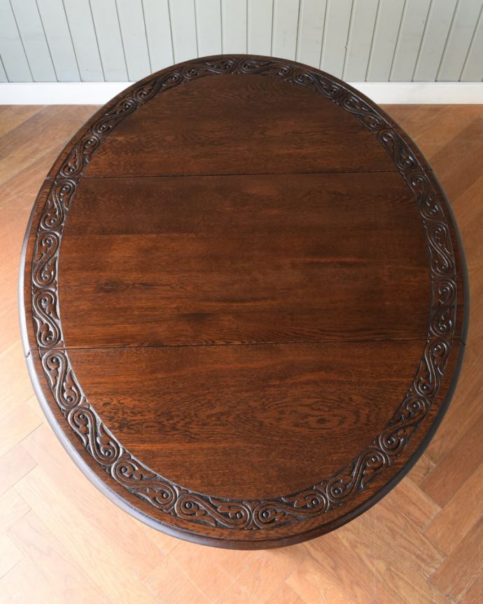 アンティークのテーブル アンティーク家具 ゲートレッグテーブル 天板の修復には自信があります。(q-2173-f)