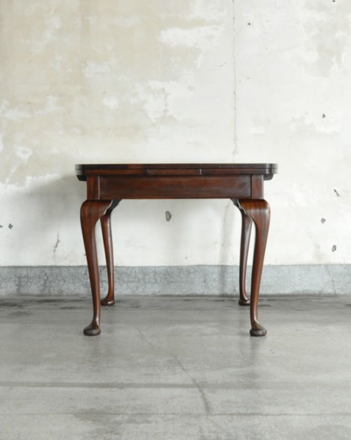 アンティークのテーブル　アンティーク家具　ドローリーフテーブル　横から見るとこんな感じ真横から見てみるとこんな感じ。(q-2199-f)