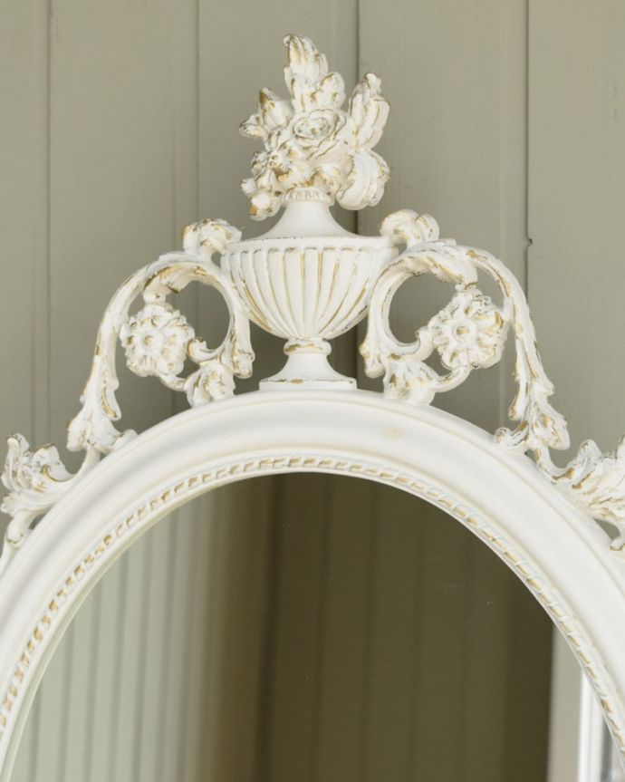 アンティークのドレッサー アンティーク家具 (ホワイトペイント)ドレッシングテーブル 装飾4(q-2218-f)