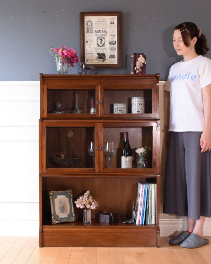 アンティークの本棚、スタッキングブックケース