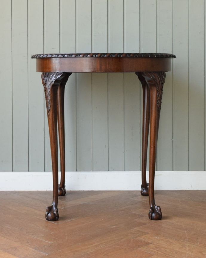 アンティークのテーブル アンティーク家具 ティーテーブル クルッと回転。(q-2254-f)