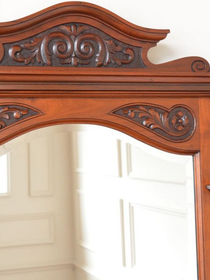 アンティークのキャビネット アンティーク家具 ウォッシュスタンド 新しいミラーでお届けしますこちらは新しいミラーに交換しました。(q-2307-f)