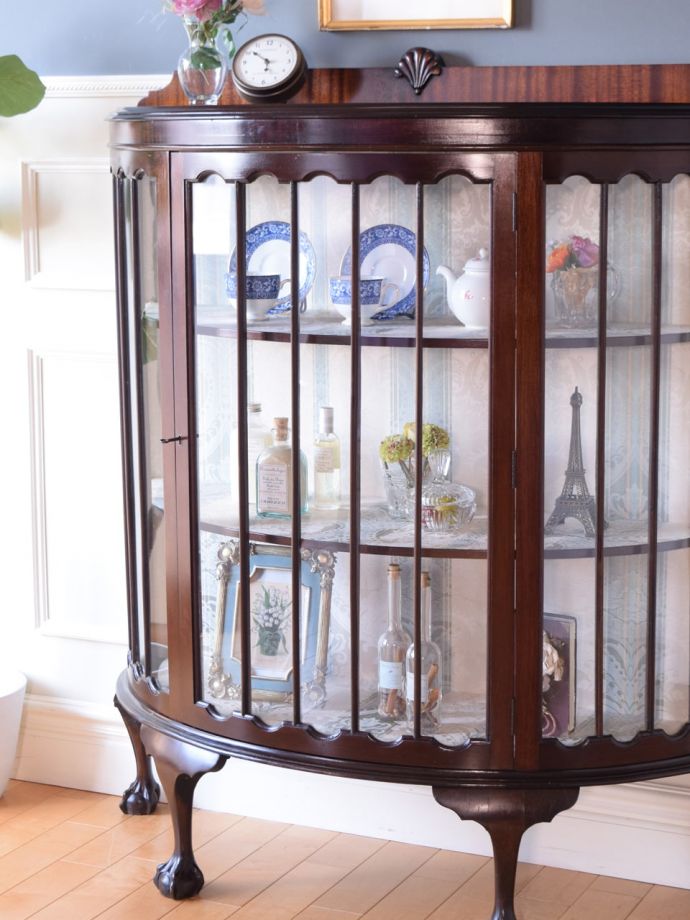 アンティークガラスショーケースの扉