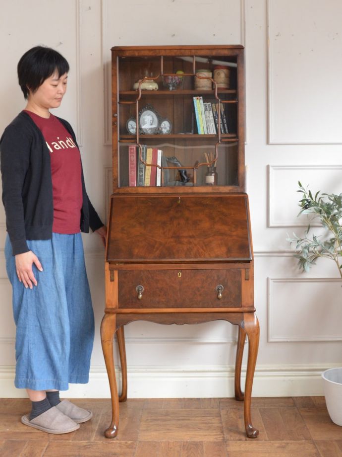 アンティークのビューローブックケース