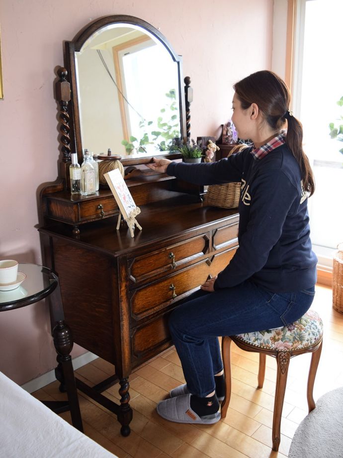 ミラーの角度を変えて