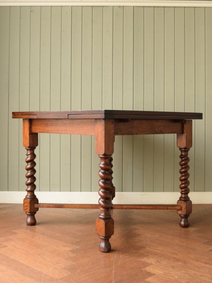 ドローリーフテーブルの横顔