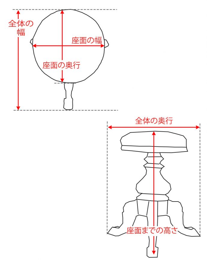 スツール・オットマン　アンティーク チェア　彫りがたっぷりと施された３本脚が美しい、英国アンティークのスツール 。。(q-279-c)