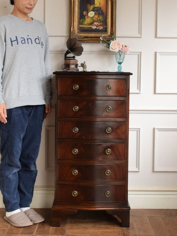 英国アンティークのチェスト、トールボーイ