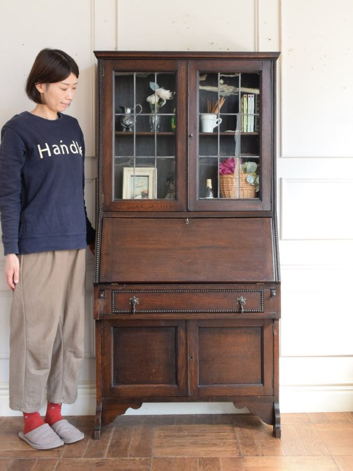 アンティークのビューローブックケース