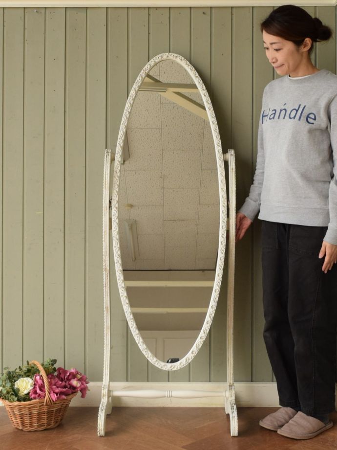 アンティークのシュバルミラー